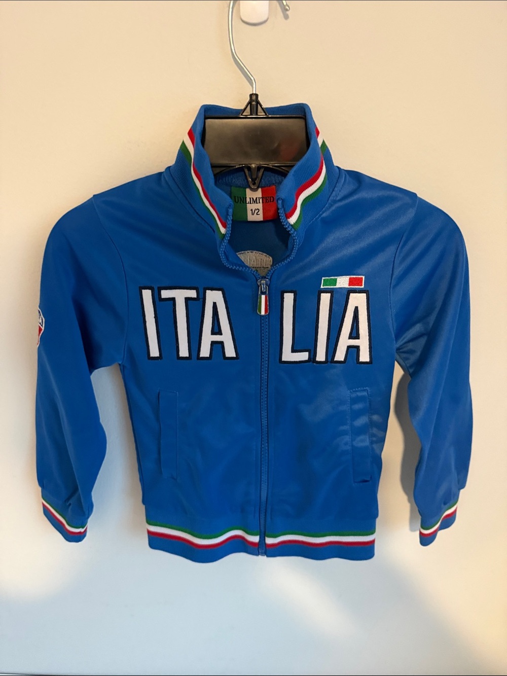 Blue 'Italia' Kids Track Jacket